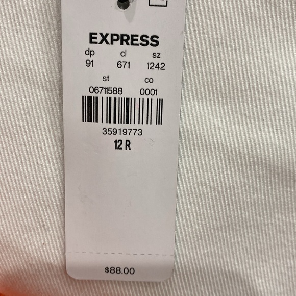 Express Ladies High Waisted White Ripped Straight Ankle Jeans NWT Size 12R - Picture 5 of 6